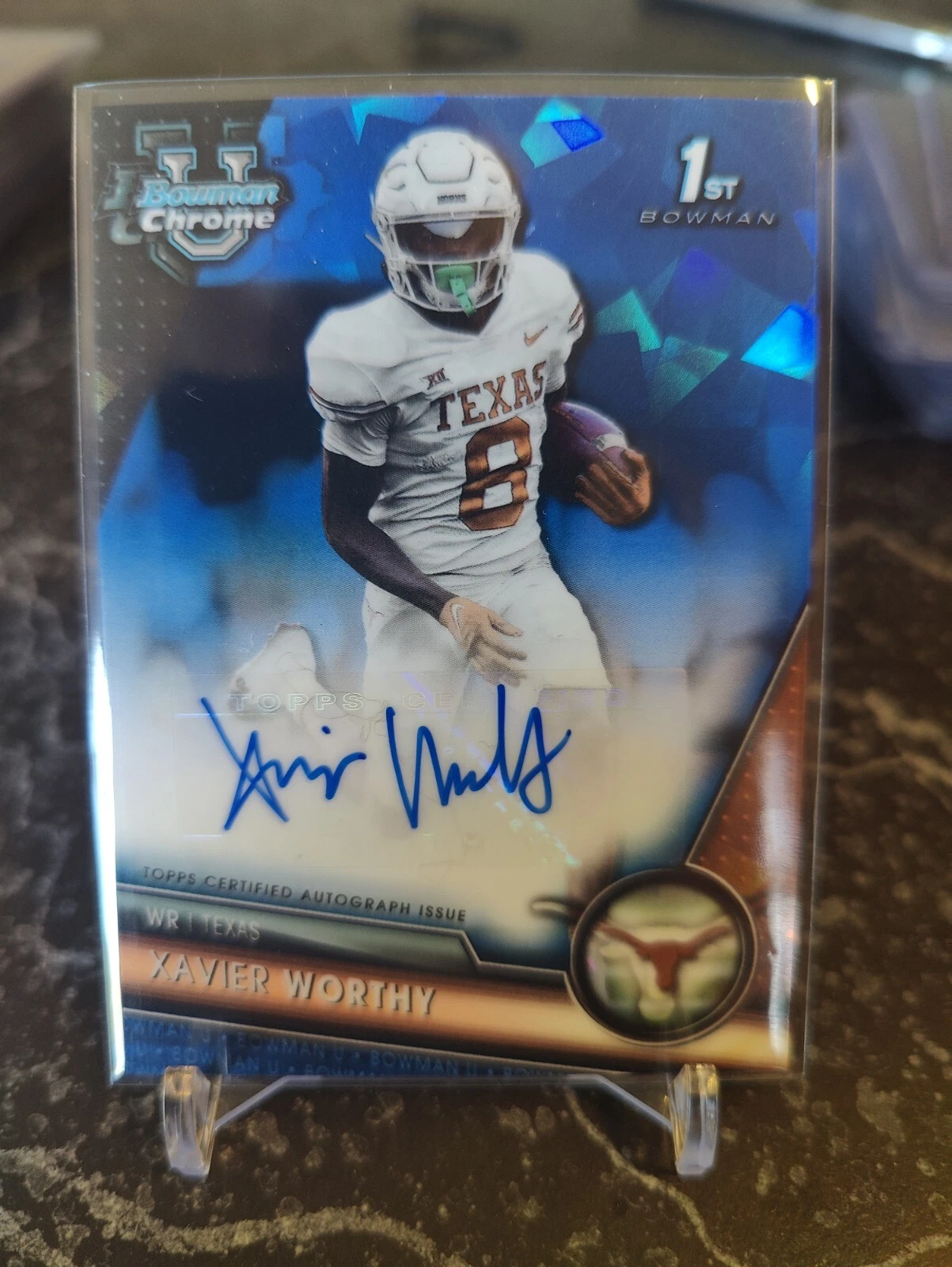 Xavier Worthy Sapphire Auto 2023 Bowman Chrome U University
