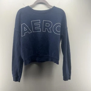 Aero Sweatshirt Damen XS Blau Langarm Pullover Spruch Logo Rundhals - Bild 1 von 6