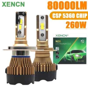 LED H7 80000LM 260W H4 H11 Car Headlight Bulb Kit HB3 HB4 HIR2 LED Light 6000K - Picture 1 of 10