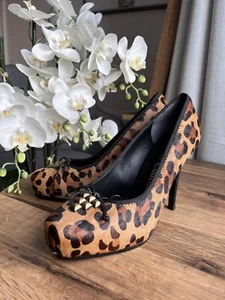 Juicy Couture Shoes Court High Heels Leopard Print Haircalf Size US 9.5 UK 7.5 - Picture 1 of 8