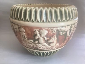 Large Vintage 1916 ROSEVILLE DONATELLO Art Pottery Jardiniere 10.5" Cherubs - Picture 1 of 7