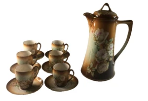 M Z ÖSTERREICH HALBBECHER, STOCKTOPF, 1884-1909. MARKIERT..14 STCK., BEMALT, BLUME - Bild 1 von 12