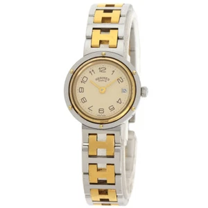 HERMES Clipper Old Belt Watches Stainless Steel/SSxGP Ladies - Picture 1 of 24
