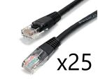 25 Pack Lot - 10ft CAT6 Ethernet Network LAN Router Patch Cable Cord Wire Black