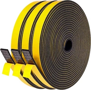 3 15m Wetterschutz selbstklebendes Schaumstoffband 12x3mm Fenster Tür Zugluftzug - Bild 1 von 6
