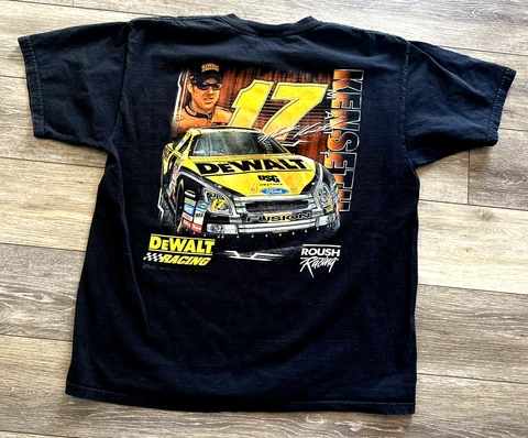 VTG Nascar Matt Kenseth Chase Authentics DeWalt Black Graphic T Shirt Mens XL Cover