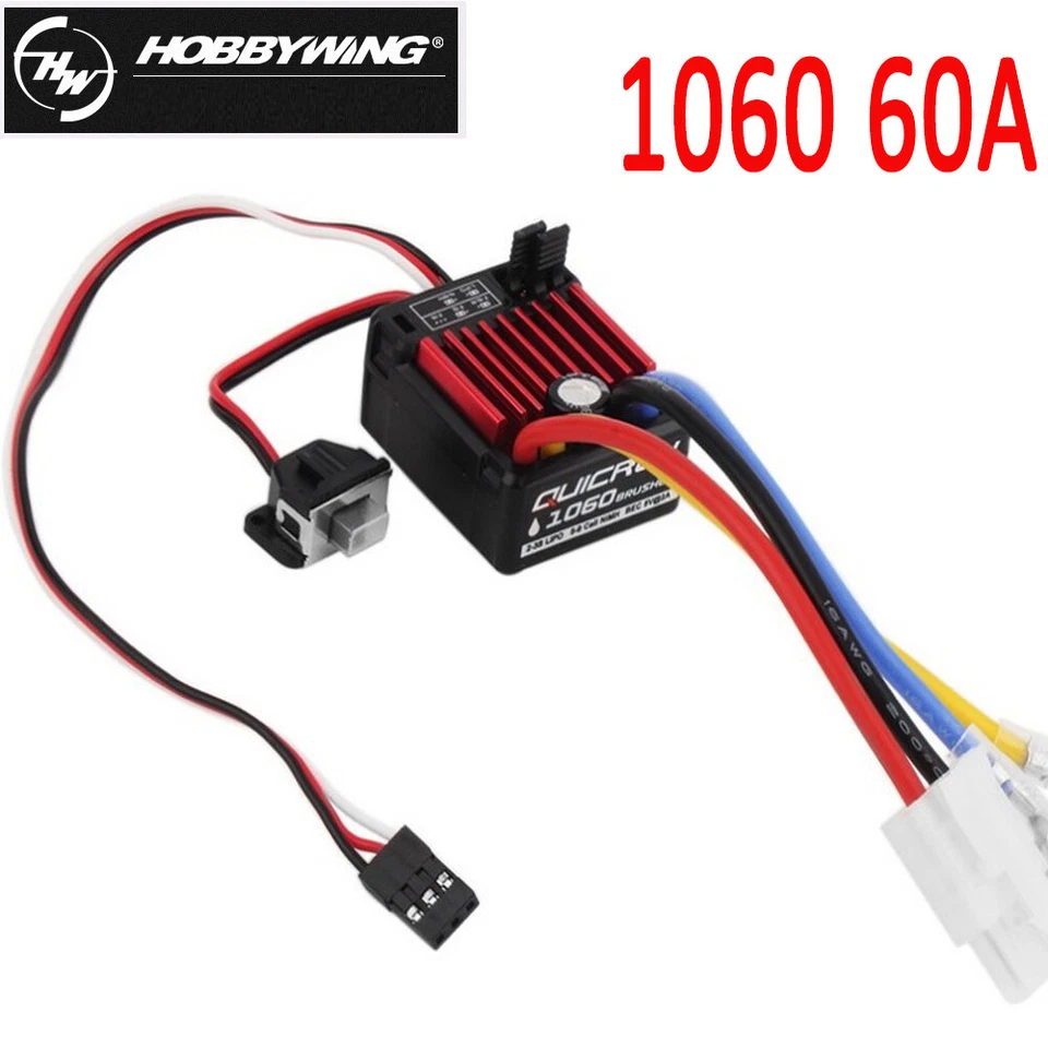 Hobbywing QUICRUN 1060 60A 2~3S Brushed ESC 1/10 1/12 RC Car Sport BEC 5V/2A - Image 1 of 4