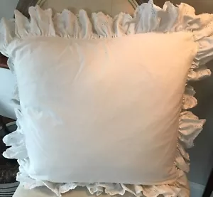 RALPH LAUREN HOME BROMLEY SPITZENÜBERWURF KISSEN ~ WEISS - Bild 1 von 4
