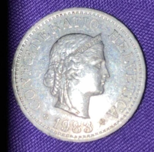 Coin Switzerland 1983 10 Rappen Confederatio Helvetica Libertas Copper Nickel - Picture 1 of 2