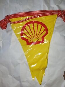 Vintage Shell Flags on String Banner 50ft Shop Garage  Made in USA 