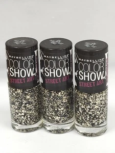 Maybelline Color Show Street Art Nail Lacquer # 12 Pink Splatter .23 oz Ea 3 pcs - Picture 1 of 2