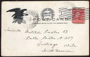 2019 US TO CHILE CARTOLINA 1904 NEW YORK, NY - SANTIAGO - Foto 1 di 2