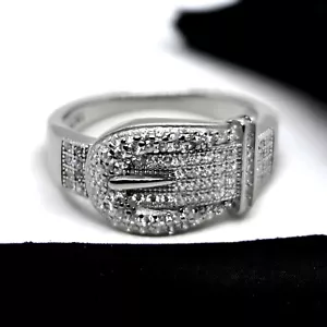 Anillo de regalo para mujer de colección de plata 925 de piedra preciosa de circonia cúbica creado en laboratorio - Imagen 1 de 10