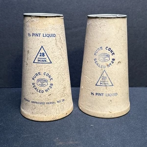Antique Sutherland Paper Co No. 28 Milk Bottle Wax Cardboard Cone Kone Paper Lot - Picture 1 of 8