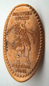 ROANOKE ISLAND FESTIVAL PARK Manteo, NC - pirate -- elongated copper penny - Bild 1 von 1