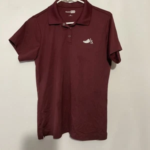 Chili’s Burgundy Embroidered Logo Server Polo Shirt Restaurant Uniform Unisex M - Picture 1 of 3