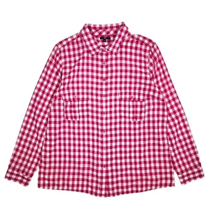 Camisa Gap Gingham Abotonada Algodón Caliente Rosa y Blanco Blusa Top a Cuadros XL - Imagen 1 de 12