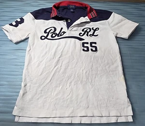 Polo Ralph Lauren Short Sleeve Custom Fit Polo Shirt - Navy/White - Boys Size 6 - Picture 1 of 7