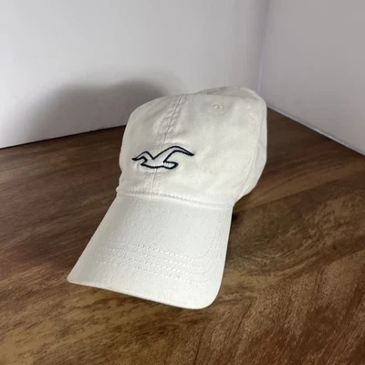 Boné de beisebol masculino Hollister tamanho único logotipo branco ajustável chapéu com alça - Imagem 1 de 4