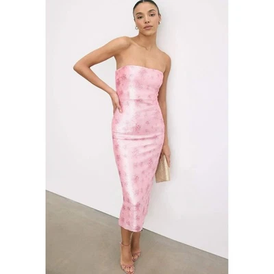 Vestido LoveShackFancy Stasia Lentejuelas Rosa Sin Tirantes Noche Cóctel Fiesta Talla 4 Foto 1 de 4