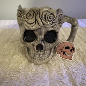 Large Coffee Halloween Skeleton Mug Ten Strawberry Street New - Picture 1 of 8
