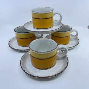 vintage stonehenge midwinter sun cups and saucers set of 4 1970's - Picture 1 of 7