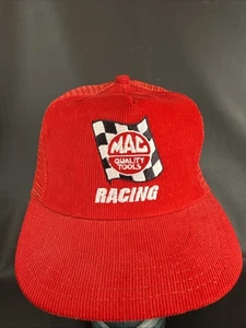 Vintage MAC Tools Snapback Cap Red Corduroy Paramount Cap Mfg Co USA - Picture 1 of 8
