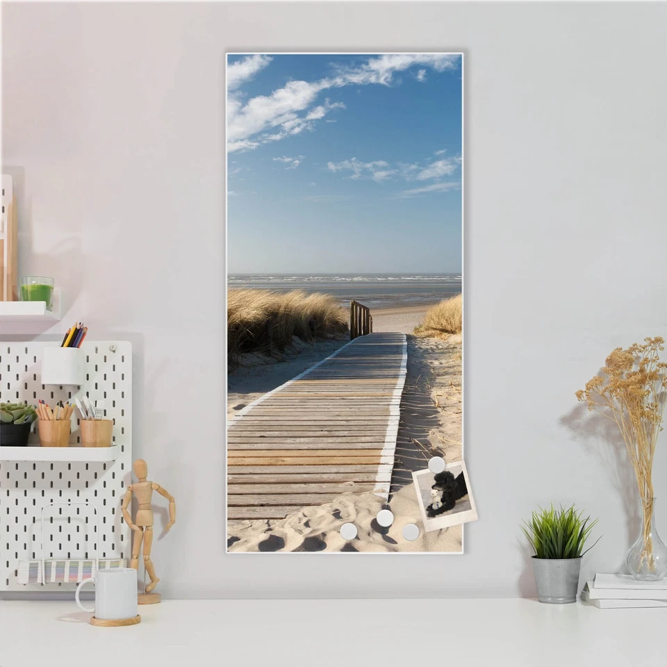 banjado Design Magnetwand aus Metall Motiv Pinnwand Magnettafel Dünen - Bild 1 von 1