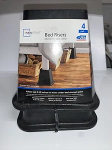 OnIy 2 MainStays Bed Risers (Black) Raises Bed 5.25" Fits Post Up To 2.75" - Picture 1 of 1