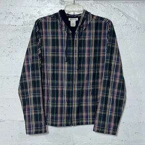 Orvis Jacket Womens Large Lightweight Plaid Hooded Cotton Full Zip Pockets - Picture 1 of 7