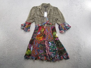 Young Threads Boho Patchwork Bohemian Hippie Festival Shirt Dress Size M NEW - Picture 1 of 13