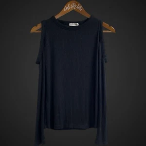 rag & bone / Jeans Cold Shoulder Top schwarz gerippt Medium - Bild 1 von 6