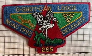 OA Lodge 265 O-Shot-Caw Flap 1992 NOAC Red Bdr. Delegate GMY Lettering - Bild 1 von 1