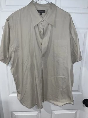 Croft & Barrow Wrinkle Resistant Short Sleeve Mens Dress Shirt Size XXL - Beige - Image 1 of 3