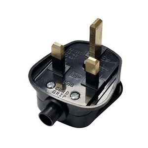 Hommix UK Netzstecker 3-polig mit Quickfit Kabelgriff, 13A, 250V, BS1363/A - schwarz - Bild 1 von 7