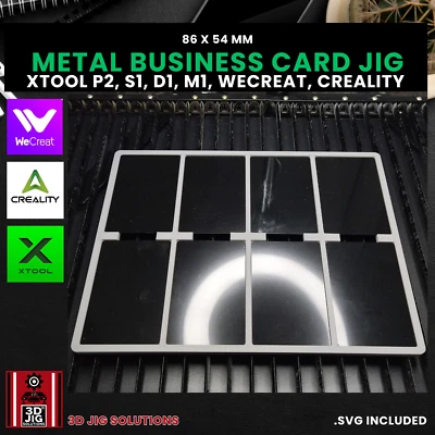 3D JIG SOLUTIONS Diode & CO2 Laser Jig | Metal Business Cards Laser Engraving Jig, SVG File