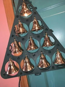 Mr. Christmas 10 Bells of Christmas 15 Lieder beleuchtet musikalisch Messing 1991 - Bild 1 von 10
