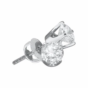 14kt White Gold Womens Round Diamond Solitaire Stud Earrings 3/4 Cttw - Picture 1 of 1