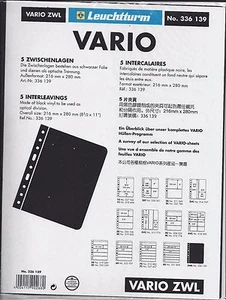 VARIO ZWL Interleave Sheets Black Use Between Clear Pkg 5 FREE US SHIPPING w/$50 - Picture 1 of 3