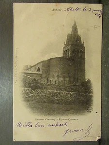 cpa 07 environs d' annonay eglise de quintenas - Imagen 1 de 1