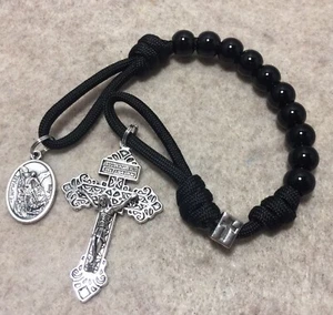 Rosario Paracord, San Miguel Católico de una sola década - Hecho a mano - Imagen 1 de 8