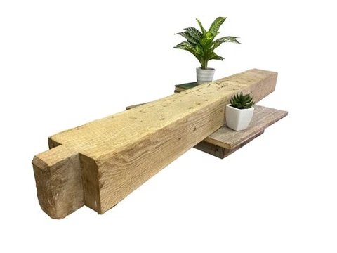 Reclaimed Barn Beam Wood Shelf, Architectural Salvage Fireplace Mantel C7 Cover