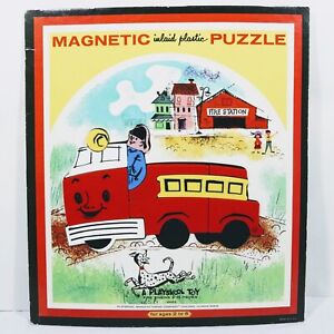 Vintage Magnetic Puzzle Playskool Fire Engine 