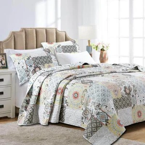 Cozy Line Home Fashion Bedding Cotton Sets King Floral Reversible Multi-Colored - Picture 1 of 7