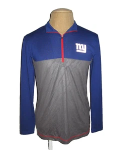 NEW YORK GIANTS NFL TEAM APPAREL PULLOVER LONG SLEEVE SHIRT ADULT MEN'S MEDIUM - Picture 1 of 3