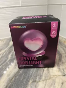 BRIGHTSIDE CRYSTAL ORB LIGHT 3D FLOATING HEART Color Changing NWT - Picture 1 of 5