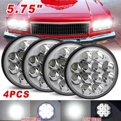 Faros LED redondos cromados de haz alto bajo 4 piezas para Chevy Caprice 5,75" 5-3/4" Foto 1 de 4