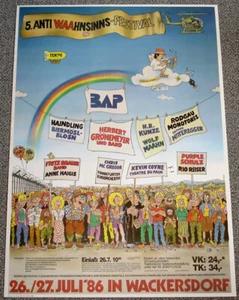 Original Poster Plakat - 5. Anti Waahnsinns-Festival - Wackersdorf , 1986 - Bild 1 von 1