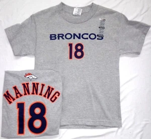 Denver Broncos Football Peyton Manning Youth Short Sleeve T-Shirt Gray - Picture 1 of 1