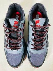 FILA Men's Reminder Lace Up Sneakers Grey / Black / Red G/A - Picture 1 of 3
